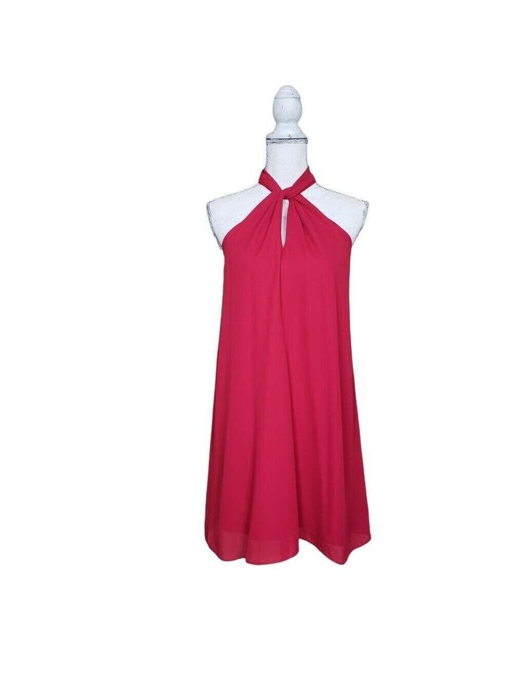 Soprano Women's Red Halter Mini Dress Size XS